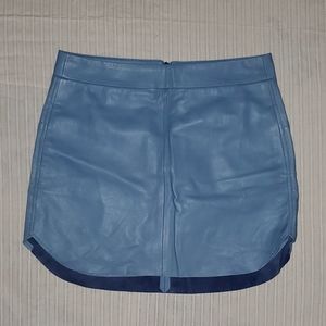 Leather Mini Skirt Baby Blue